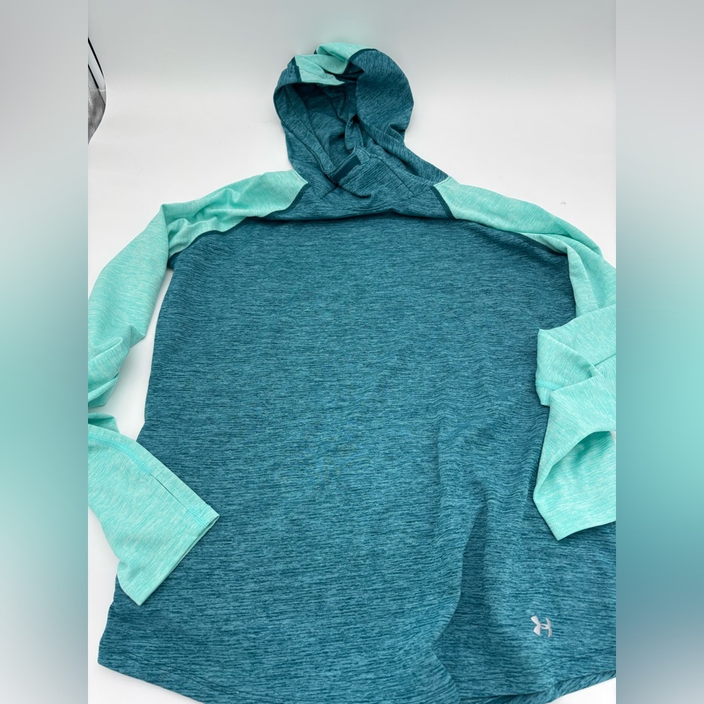 Under Armour Womens‎ Medium Blue/green Threadborne Fitted Pullover Heatgear